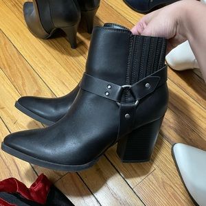 Indigo black ankle boots